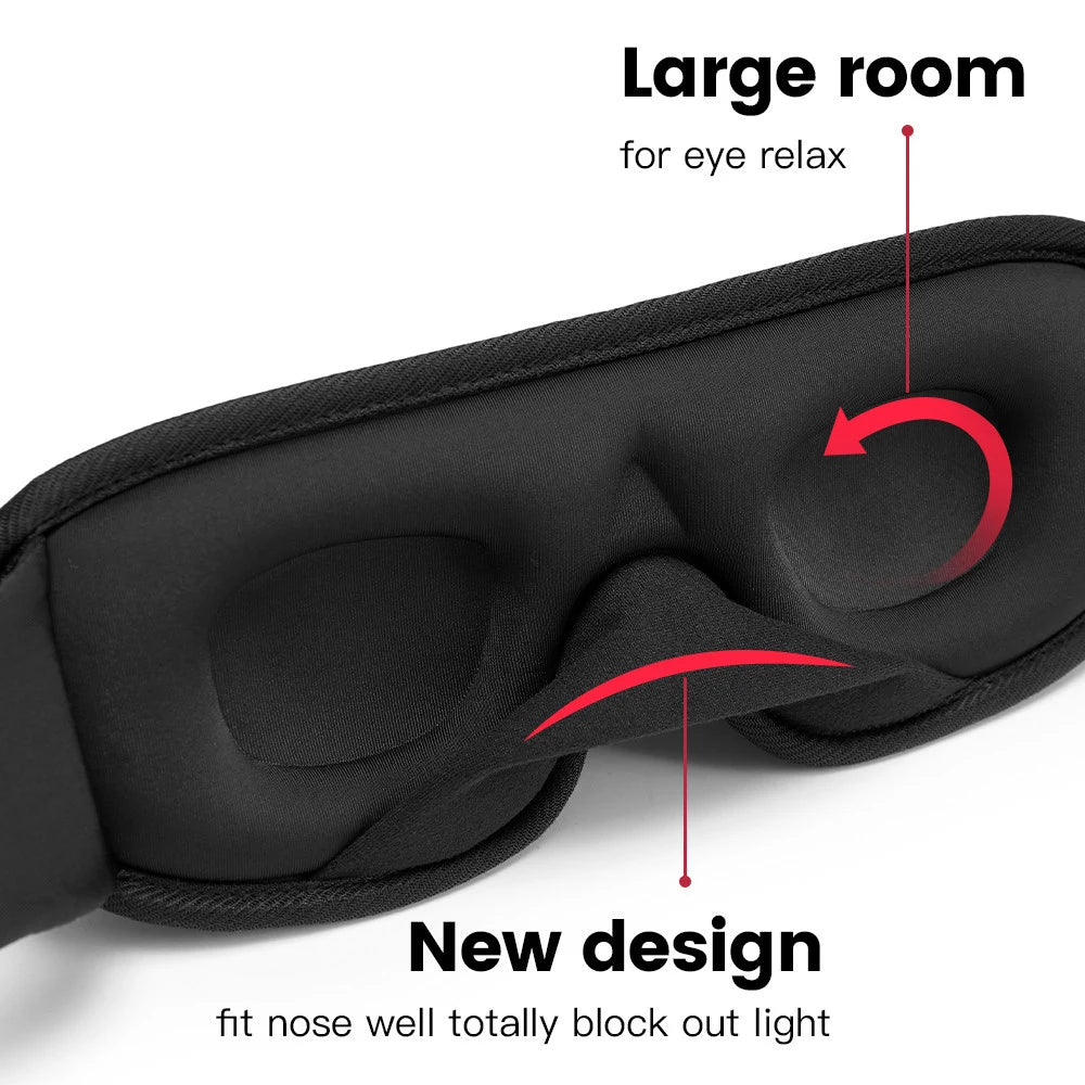 3D Contoured Sleep Mask – Light Blocking Travel Eye Mask