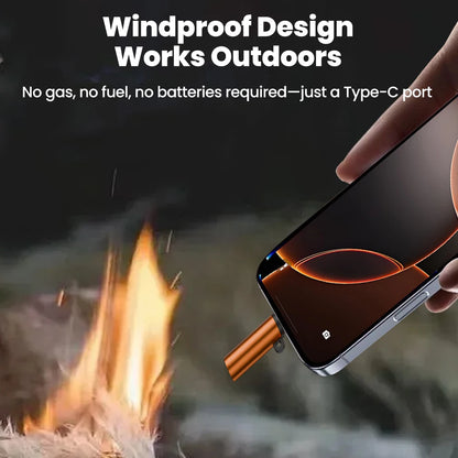 Type C Mini Cigarette Lighter Blow-to-Ignite Auto Shut-Off Outdoor Safety USB C Mobile Cigarette Lighter Adapter For iPhone 17