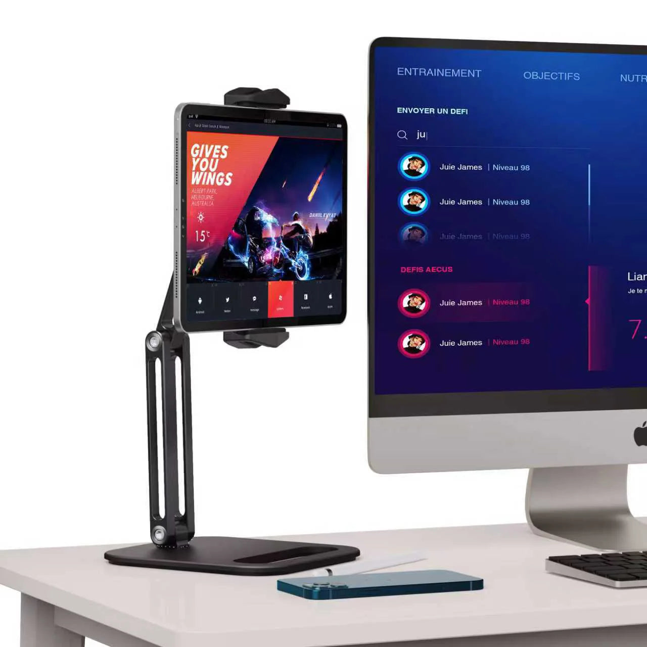 Artpowers Metal Magnetic Tablet Holder for Table Desk Stand Suport for Ipad Pro Xiaomi Samsung Huawei Apple Tablet Accessories