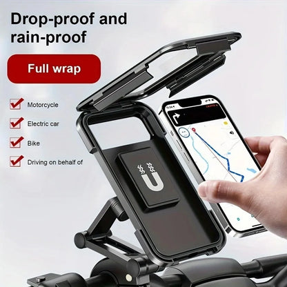 360° Rotating Waterproof Motorcycle Bike Mobile Phone Holder Magnetic Universal Bicycle GPS Navigation Support Cellphone Stand