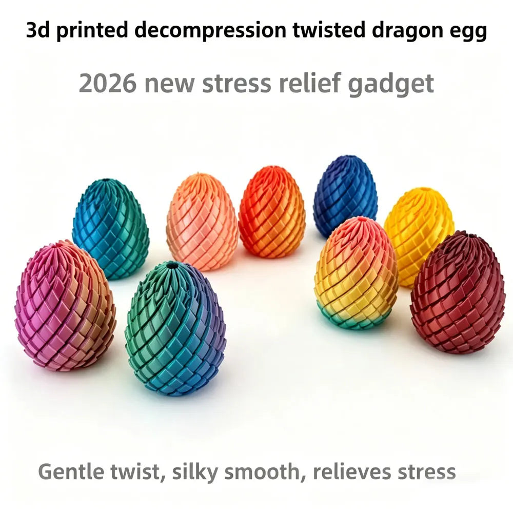 3D Printing Dragon Egg Stress Relief Model, Deformable Twist Egg, Creative Stress-Relief Gadget Desk Ornament