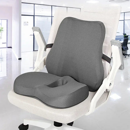 Orthopedic Memory Foam Seat Cushion Set, Coccyx Support Cushion, Office Chair, Waist, Back, Lumbar, Car Seat, Hip Massage Pad