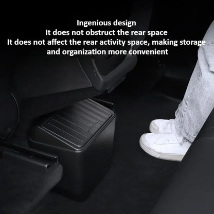 For Tesla Model Y Juniper 2025 Rear Seat Trash Can Middle Under-seat Storage Box ABS Waterproof Umbrella Box Car Accessories