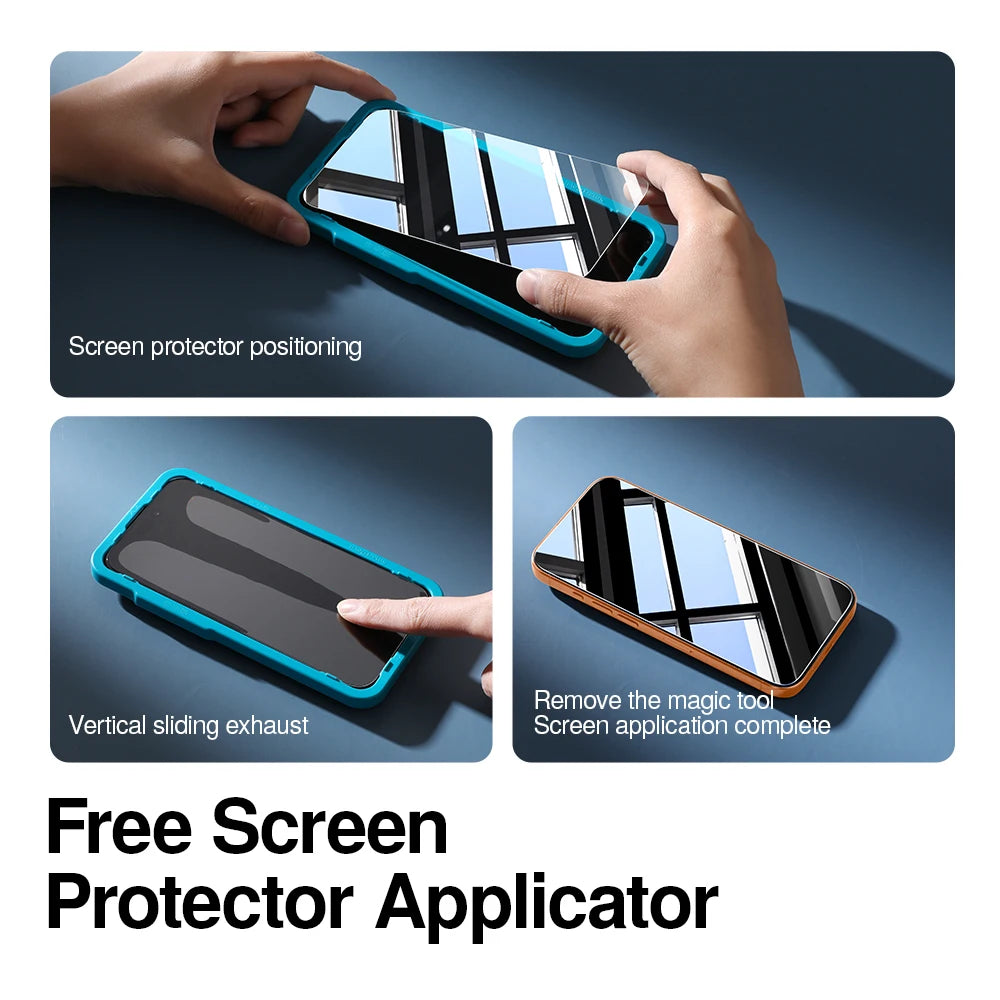 SmartDevil 2/3 pcs Screen Protector HD for iPhone 17 Pro Max 17 Air 16 Anti-fingerprint Tempered Glass Film for iPhone 16 Pro 15