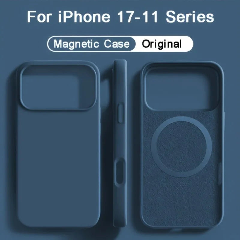 MagSafe Magnetic Liquid Silicone iPhone Case – Shockproof Soft Cover for iPhone 13–17 Series