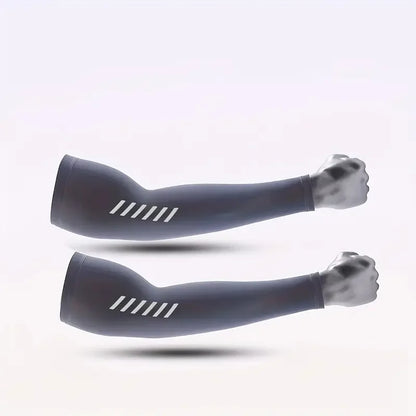 1 Pair Men's Lightweight Breathable Cooling Sports Sleeves Ice Silk Fabric Sweat-Absorbent for Cycling Fishing Running & Hiking