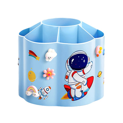 Rotating Pen Holder Desk Organizers Large Capacity Pen Storage Box Cosmetic Brush Organization Box Study Dormitory Accessories