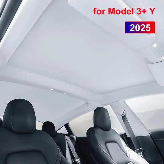 Sun Shade For Tesla Model Y Juniper 2025 Launch Model 3 Highland Sunshade Roof Nano Ice-Crystal Buckle Glass Skylight Cool Cover