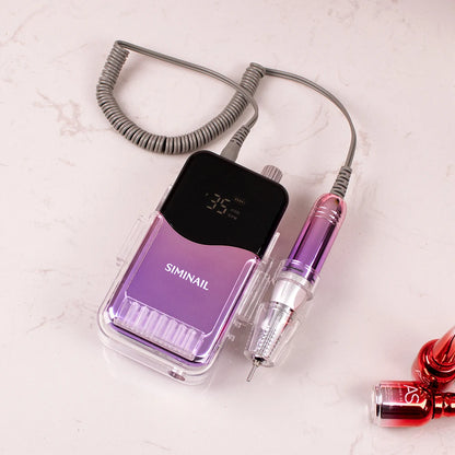 SIMINAIL Professional Nail Drill Machine 35000RPM Portable Electric Nail File Rechargeable Manicure Machine Set Efile Bit Kit