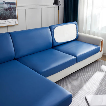 Stretch PU Leather Waterproof Sofa Cushion Cover Sofa Seat Slipcover Backrest Cover Easy Clean Sofa Protector for Pets Kids