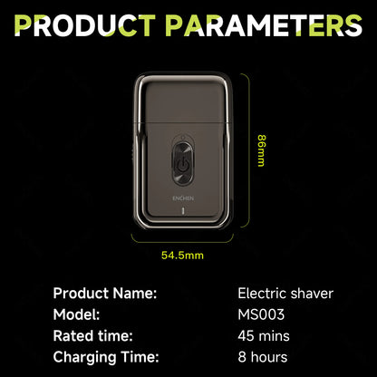 ENCHEN MS003 Compact Foil Shaver With POP-UP Precision Trimmer Type-C Charging With Indicator 7000RPM Strong Motor