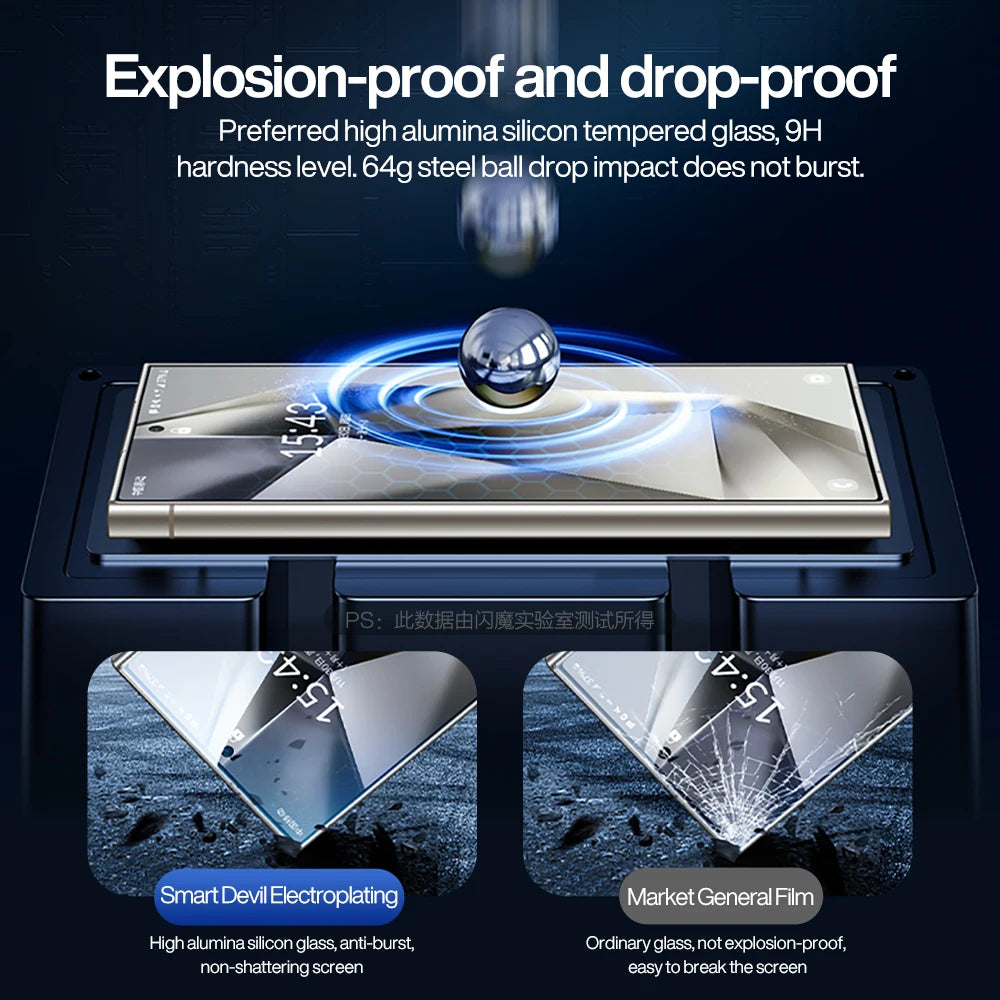 SmartDevil Tempered Glass for Samsung S26 Ultra S25 Ultra S24 Screen Protector Full Cover Anti-fingerprint HD Tempered Film