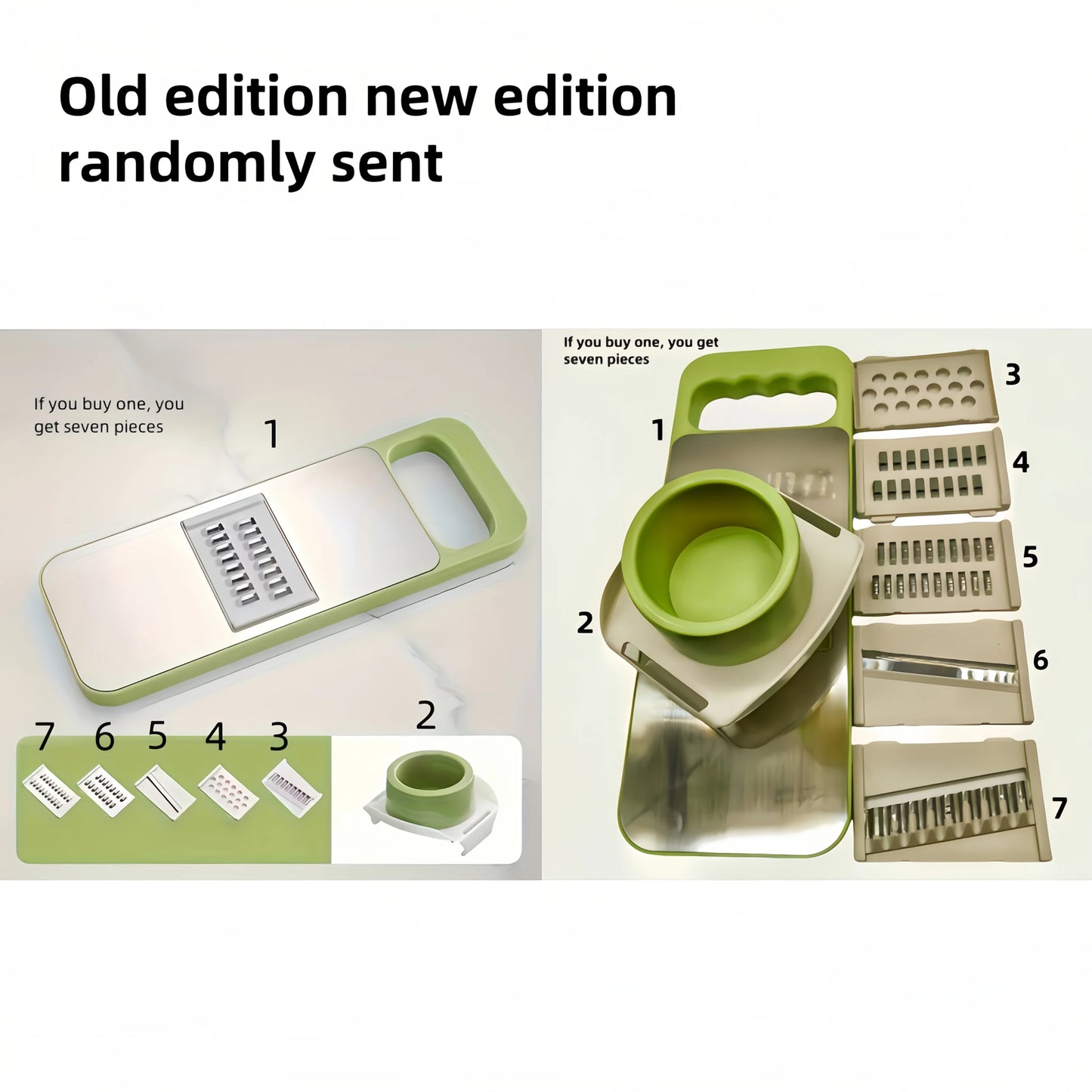 7pcs/set Multifunctional Vegetable Slicer and Grater Set - Interchangeable Blades Manual Kitchen Tool Kit - for Potatoes