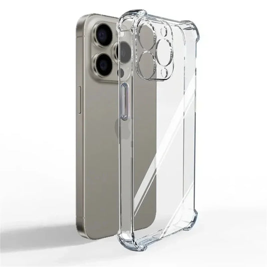 Luxury Shockproof Clear Silicone iPhone Case – Transparent Soft Cover for iPhone 7–17 Series