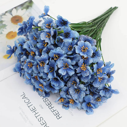 Outdoor Artificial Violet Spring Grass Flowers Faux Plastic Plants UV Protected for Home Garden Decoration