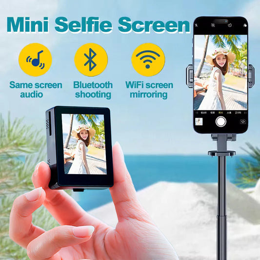 2026 Portable Smartphone Selfie Screen Display for Phone Rear Camera Wireless Selfie Vlog Live Monitor for iPhone Android Phone