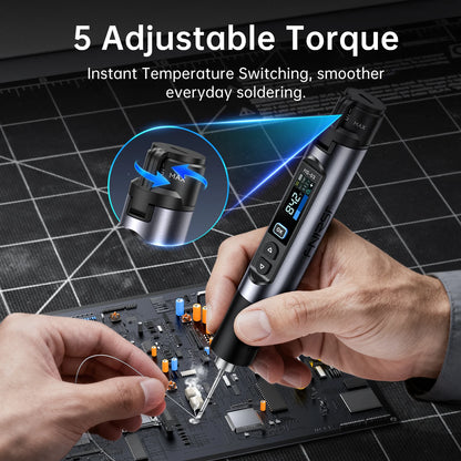 FNIRSI HS-03 Wireless Soldering Iron 10W Type-C Rechargeable Portable Soldering Iron 100-450℃ Adjustable Repair Tool
