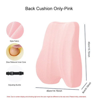 Orthopedic Memory Foam Seat Cushion Set, Coccyx Support Cushion, Office Chair, Waist, Back, Lumbar, Car Seat, Hip Massage Pad