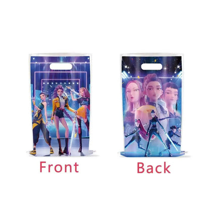 Hot K-pop Birthday Party Favors Cartoon Kids Gift -Reusable Straw Stamp sticker Bracelet Keychain Pin Badge Game Reward Souvenir