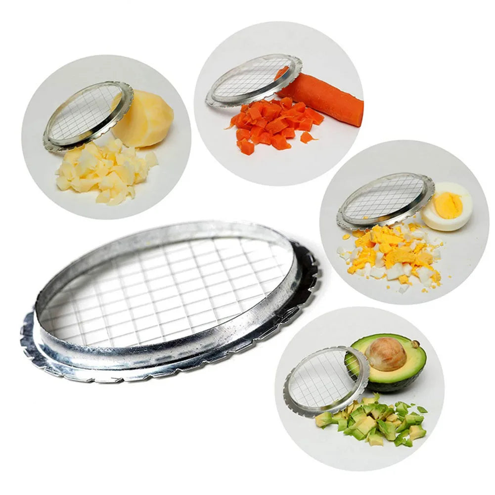 1Pc Cubes Round Grid Cutter Slicer For Egg, Mushrooms, Vegetables, Kitchen Cut Device Tools Chopper
