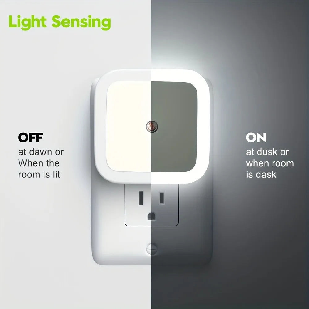 4pcs Night Lights, LED Night Light Lamp with Auto Dusk to Dawn Sensor, Nightlights for Hallway, Bedroom, Kitchen, Stairway