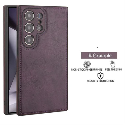 Luxury Vintage PU Leather Case for Samsung S26 Ultra S25 S24 Plus S23 S22 S26Ultra Slim Camera Shockproof Soft Bumper Back Cover