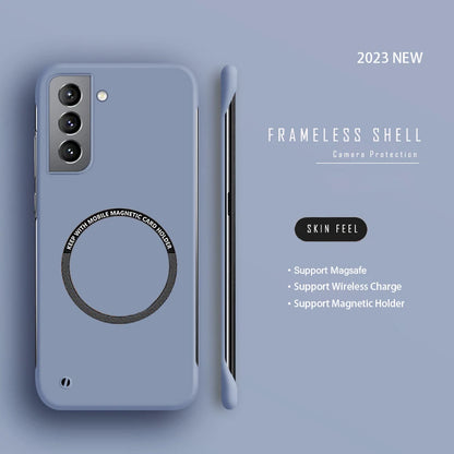 Ultra Slim PC Frameless Magnetic Phone Case For Samsung Galaxy S24 S23 S22 S21 S20 FE Plus NOTE 20 Ultra Magsafe Matte Cover