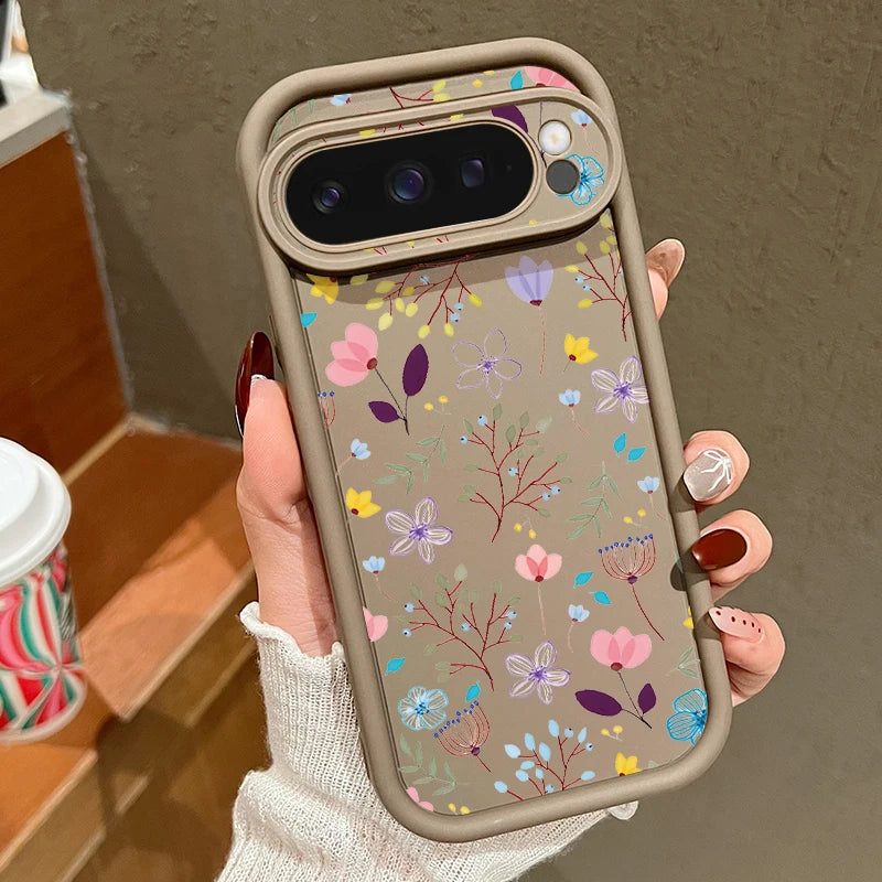Flowers Printing Case For Google Pixel 10 8 7 Pro 10 9 Pro XL 9A 8A 7A Shockproof Soft TPU Silicone Phone Cover For Pixel 8 Pro