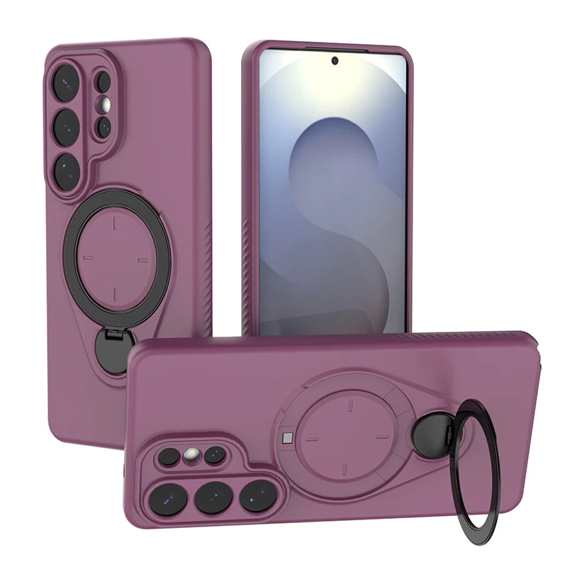 360° Rotating Magnetic Stand Phone Case For Samsung Galaxy S26 S26Plus S26Ultra Wireless Charging Shockproof Protective Cover