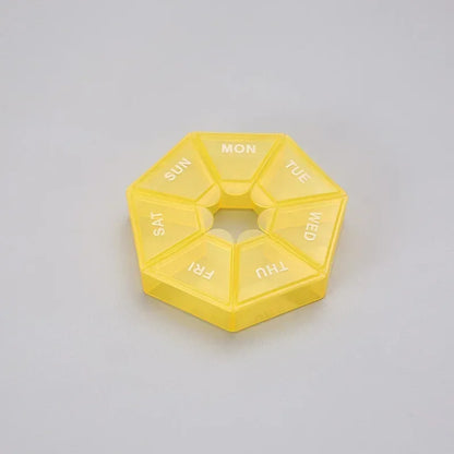 1/2/3Pcs A Week 7 Corners Pill Box Round 7 Boxes For One Week Small Pill Box Mini 7 Days Portable Points Medicine Jewelry Box