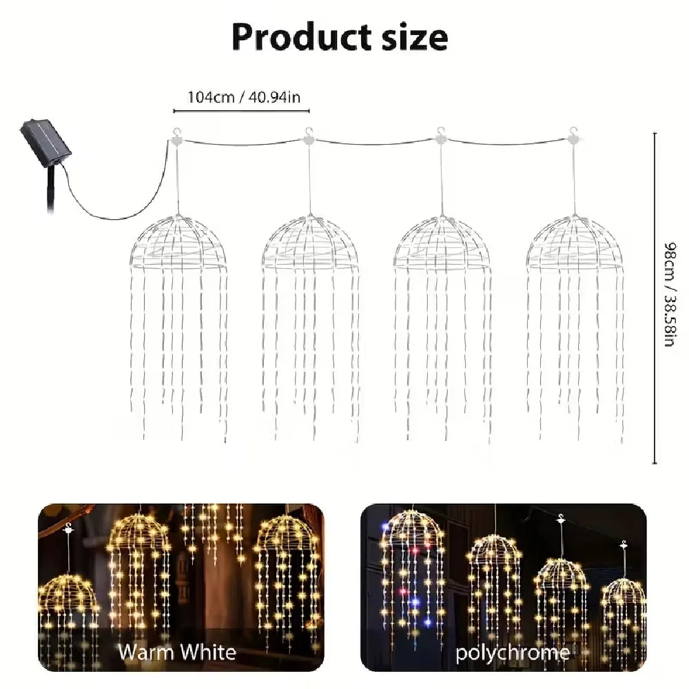 Solar Jellyfish Lights 4/6 pcs Solar Waterproof Outdoor Hanging Home Garden Decoration Lights With 8 Modes for Courtyard Trees