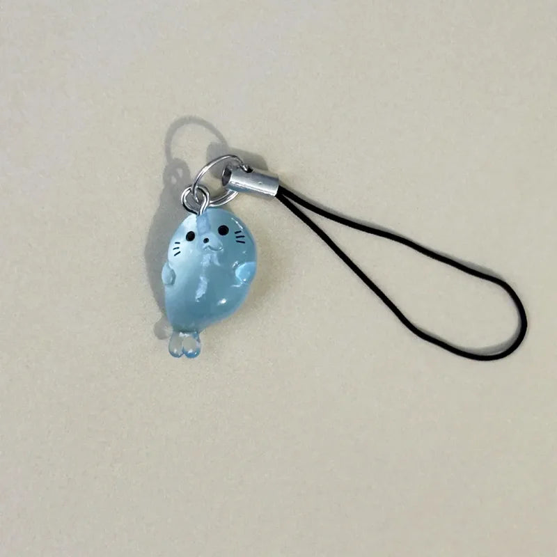 1 pc Cute Resin Seal Animal Pendant Phone Charm Strap, Glow in the Dark, Kawaii Mobile Phone Decorative Accessory