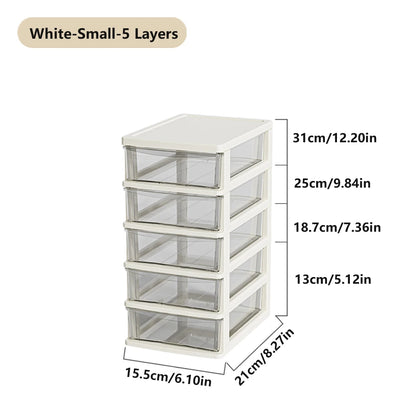 Clear Desktop Storage Box with Drawer Heightened Table Organizer Plastic Office storage cabinet  for Stationery cosmetics