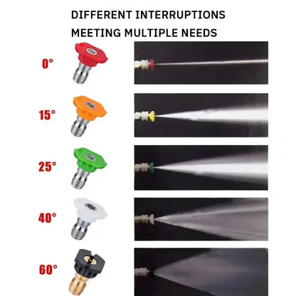 High Pressure Car Wash Water Gun Aluminum Core Quick Insertion FiveColor Fan Shaped Nozzle Union Nozzle Car Washing