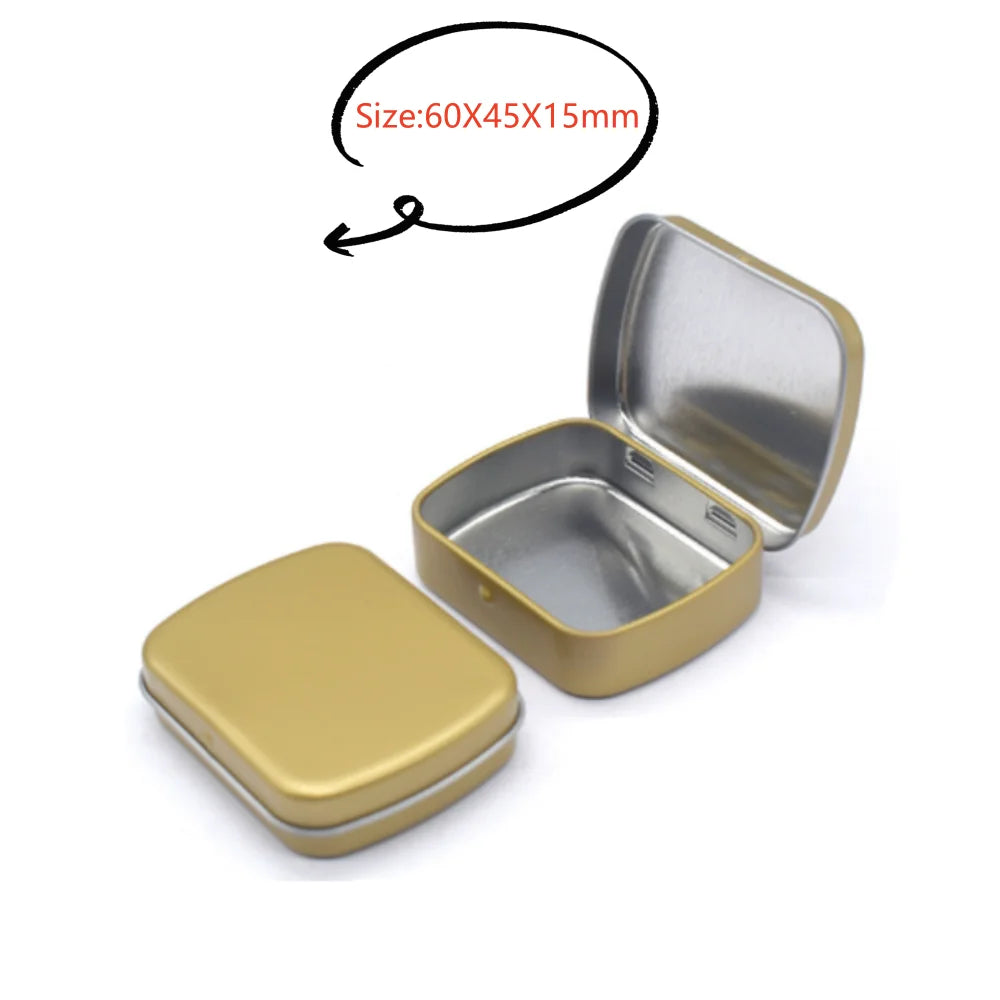 New Square Tin Storage Box – Silver Metal Box for Jewelry, Coins, Keys & Candy