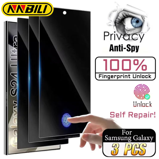 NNBILI 3Pcs Self Repair Film For Samsung Galaxy S26 Ultra S25 S24 S23 S22 S21 S20 Plus Privacy Screen Protector Unlock Not Glass