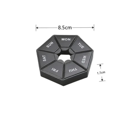 1/2/3Pcs A Week 7 Corners Pill Box Round 7 Boxes For One Week Small Pill Box Mini 7 Days Portable Points Medicine Jewelry Box