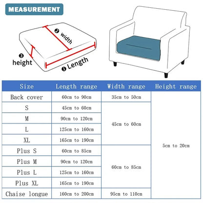 Waterproof Sofa Seat Cushion Cover Jacquard Polar Fleece Sofa Covers Elastic Removable Couch Cover Pets Kids Furniture Protector