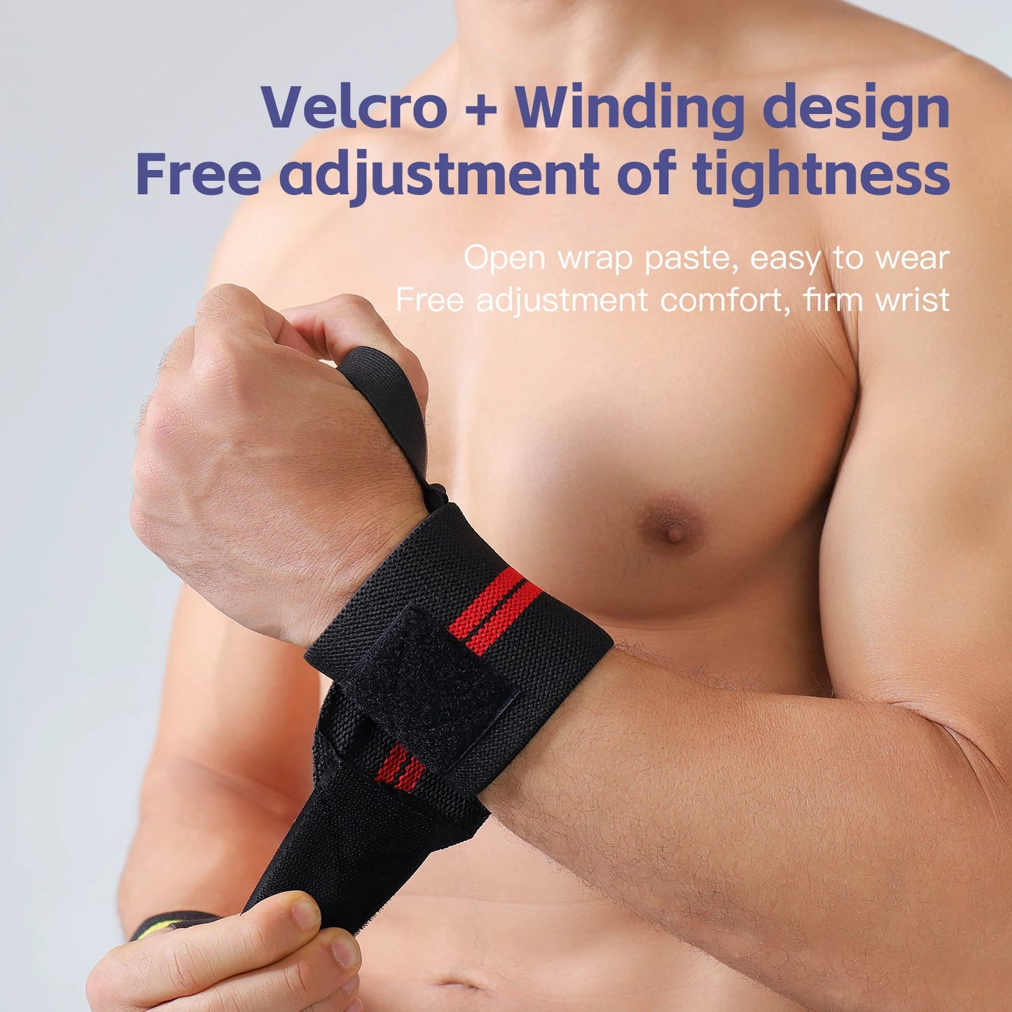 1/2 Piece- Wristband Wrist Support Brace Straps Extra Strength Weight Lifting Wrist Wraps Bandage Fitness Gym Training