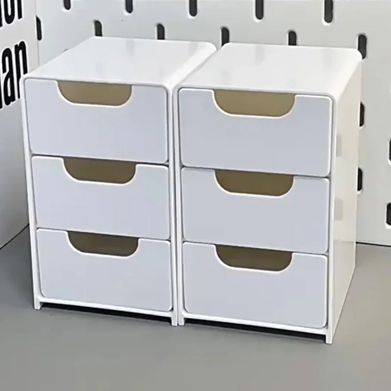 Desktop Storage Box For Makeup Jewelry Mini Large Capacity Jewelry Box Multifunctional 3-Tier Desk Organizer With Drawers