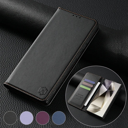Wallet Strong Magnetic Card Slot Flip Leather Case For Samsung Galaxy S25 Ultra S24 Plus S23 S22 S21 S20 FE A15 A16 A36 A55 A56