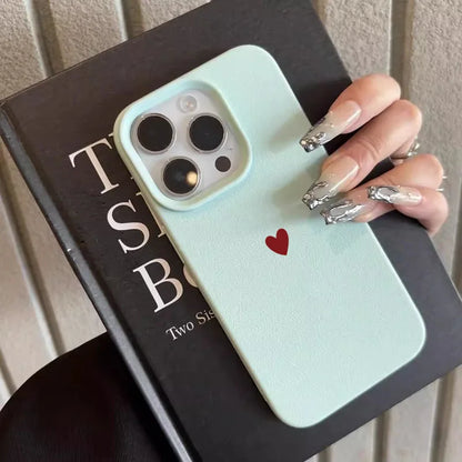 Simple Red Love Heart Soft TPU Phone Case For iPhone 17 Air 16 14 13 12 11 Pro Max 7 8 Plus Cover For iPhone 16E 15 Pro Cases
