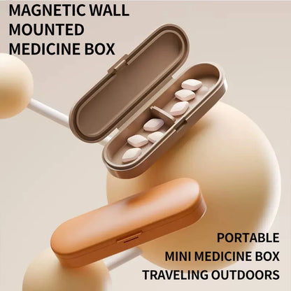Ultra mini portable medicine box, magnetic suction drug dispensing box, portable special small medicine box, sealed and light