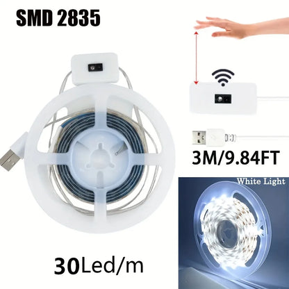 USB 60 LED Strip Lights DC 5V Smart Dimmer Gesture Sensor Switch Control Backlight Tape TV Lamp LED Lights for Room Home Decor