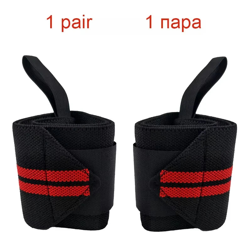 1Pair Adjustable Elastic Wrist Straps for Men And Women Powerlifting Weightlifting Bandages
