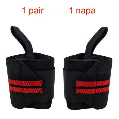 1Pair Adjustable Elastic Wrist Straps for Men And Women Powerlifting Weightlifting Bandages