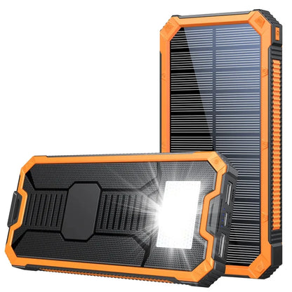 Power Bank 20000mAh Solar Charging Poverbank with Camping Light for iPhone Samsung Powerbank Fast Charger External Battery Pack