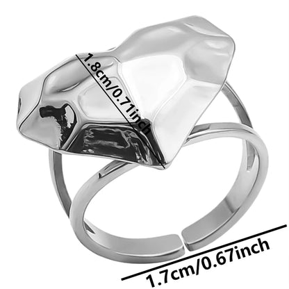 Stainless Steel Chunky Open Ring – Vintage Hollow Multi-Layer Design