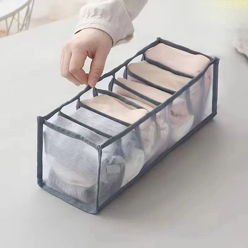 6/7/11 Compartments Underwear Storage Box, Home Underwear Bra Sock Cabinet, Drawer Style Fabric Mesh Partition And Sorting Box