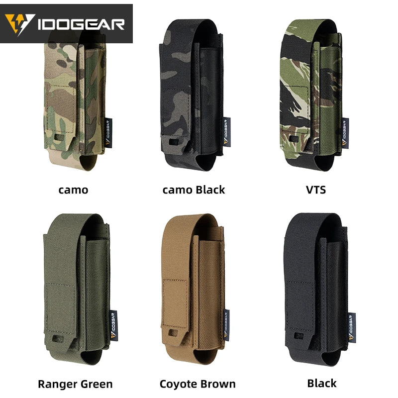IDOGEAR Tactical Molle Flashlight Holder Magazine Pouch Multiuse Portable Tool Flashbang Pouch for Duty Belt Backpack 35133